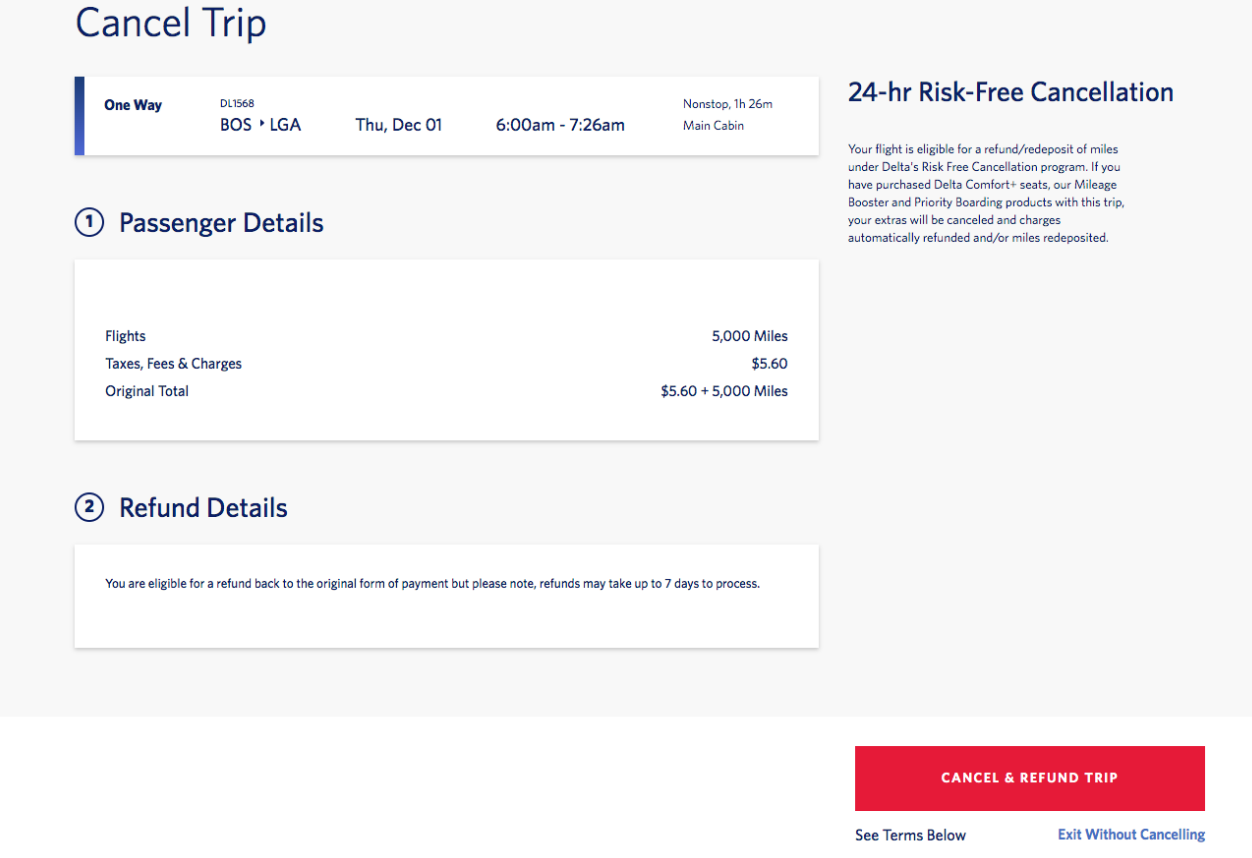 Get directions to cancel your reservation on Delta Airlines